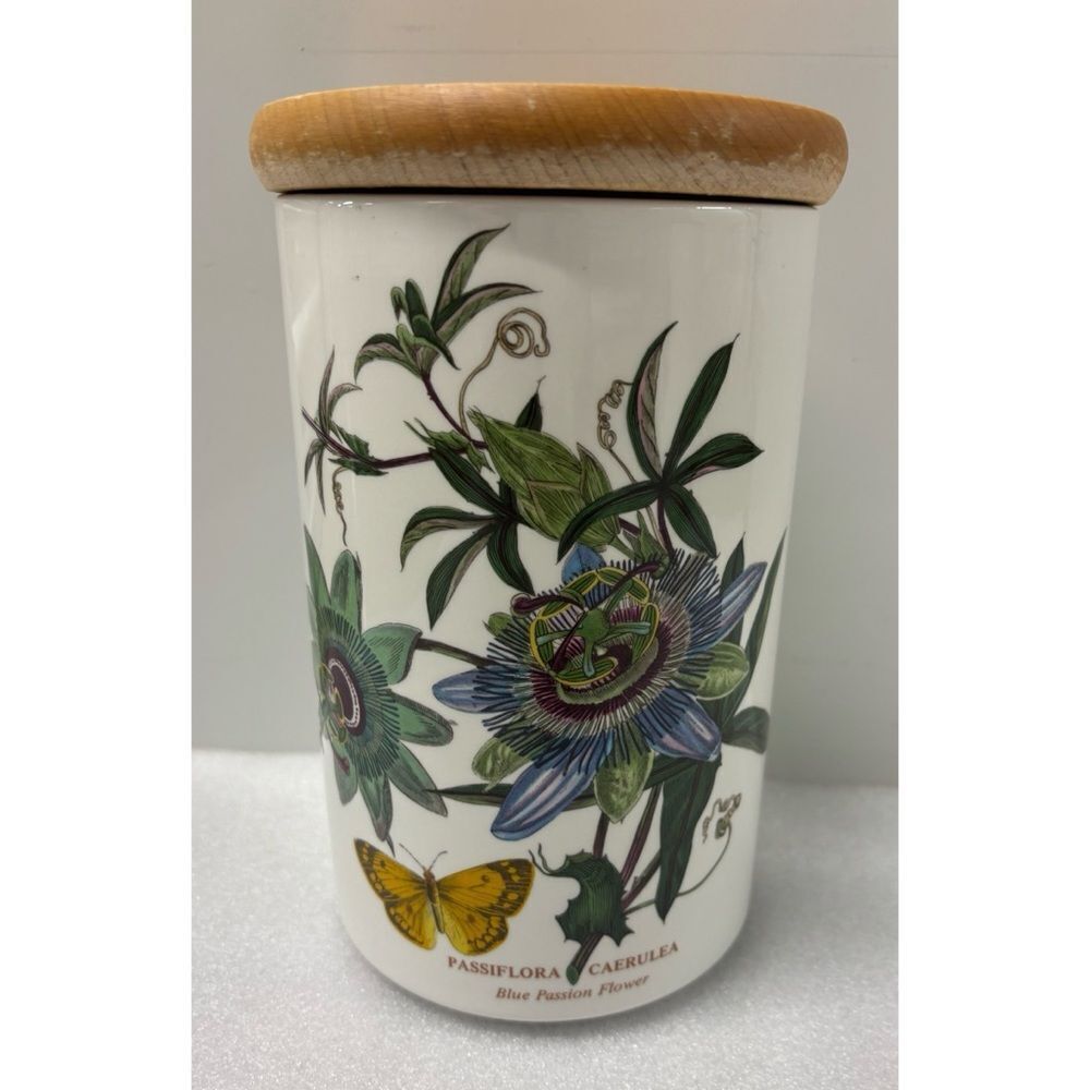 VINTAGE PORTMEIRION 8" Storage Jar & Lid Canister Botanic Garden /Blue Passion